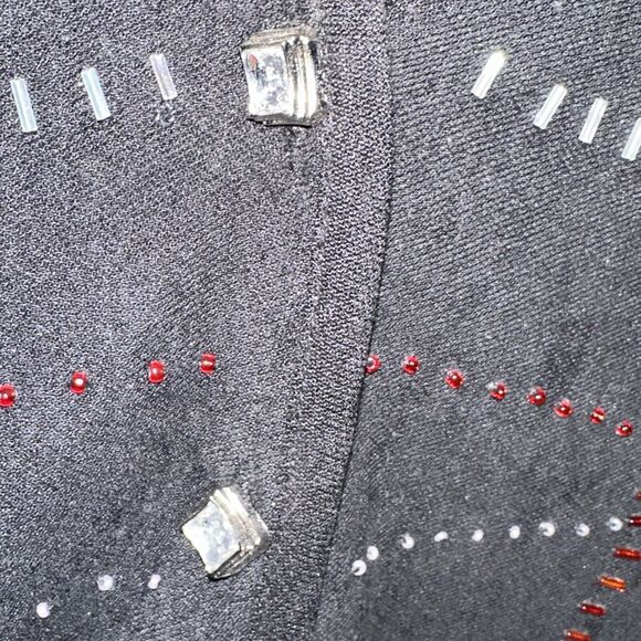 VTG Napa Valley Womens Vest Size Large Black Beaded Gem Buttons - Picture 2 of 5